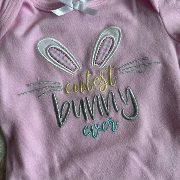 Baby Essentials | Pink and White "Cutest Bunny Ever" Onesie & Tutu Set | Size 9M - Picture 5 of 11